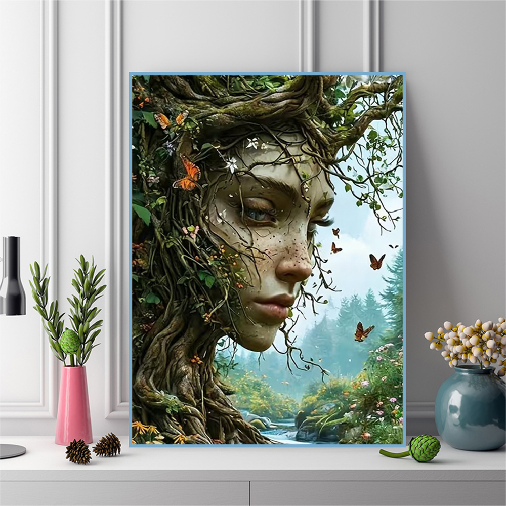 Resin Art Wall - DIY Diamond Embroidery Woman Portrait Abstract