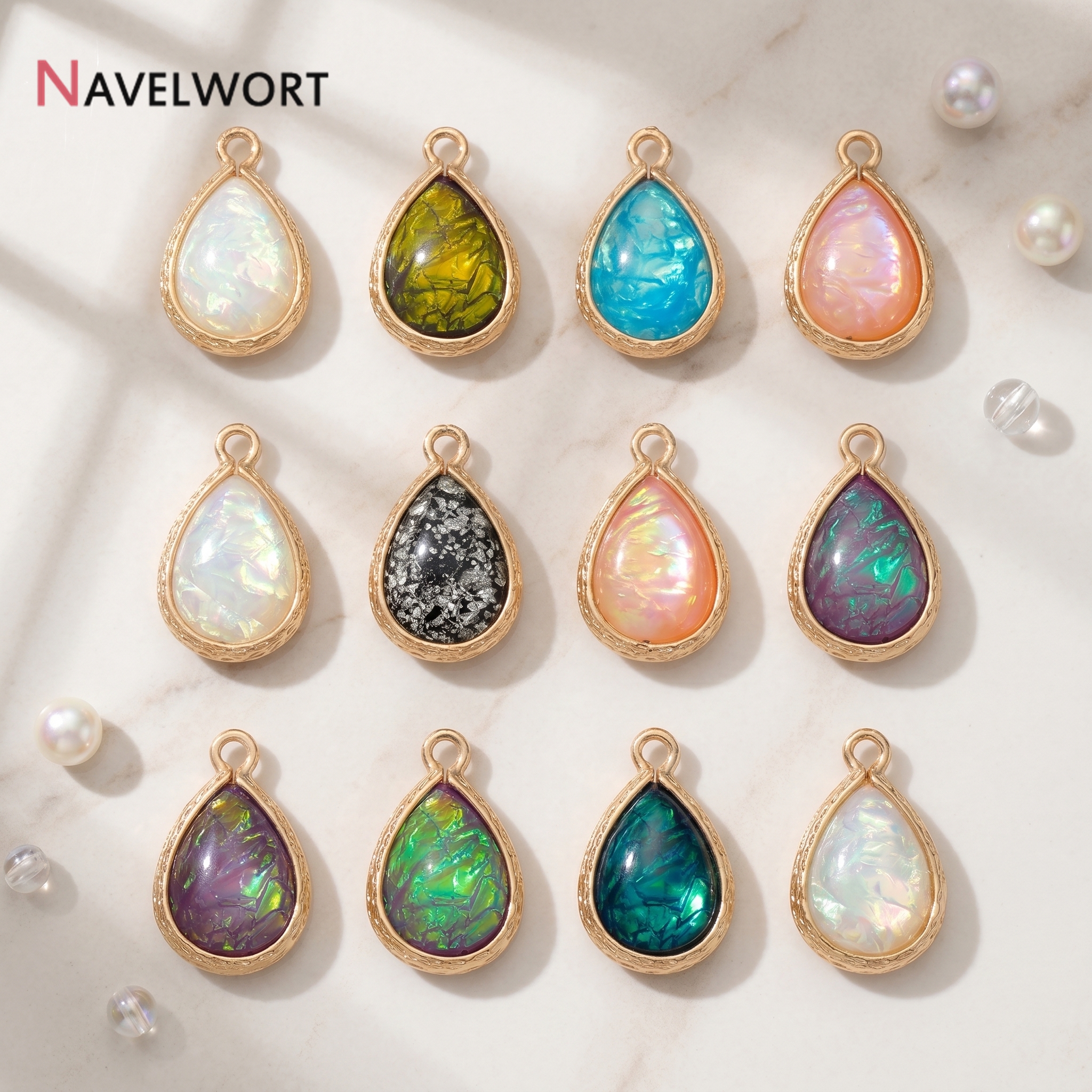 Resin Art Jewelry Kit - 18K Gold Plated Brass With Resin