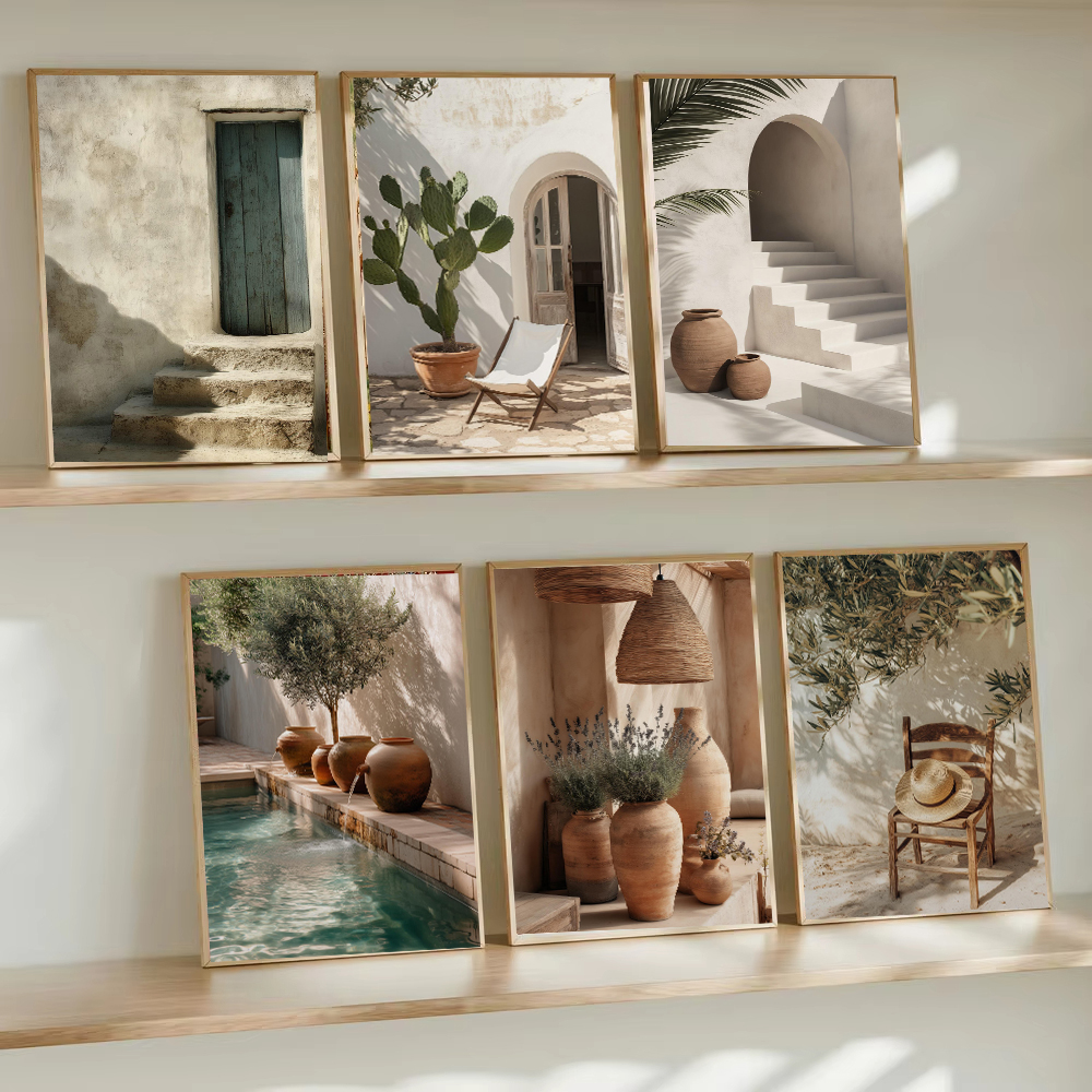 Resin Art Wall - Boho Olive Tree Terracotta Vase Poster