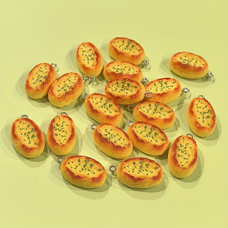 Resin Art Jewelry Kit - 6Pcs Cartoon Cheese Bread Resin Charms