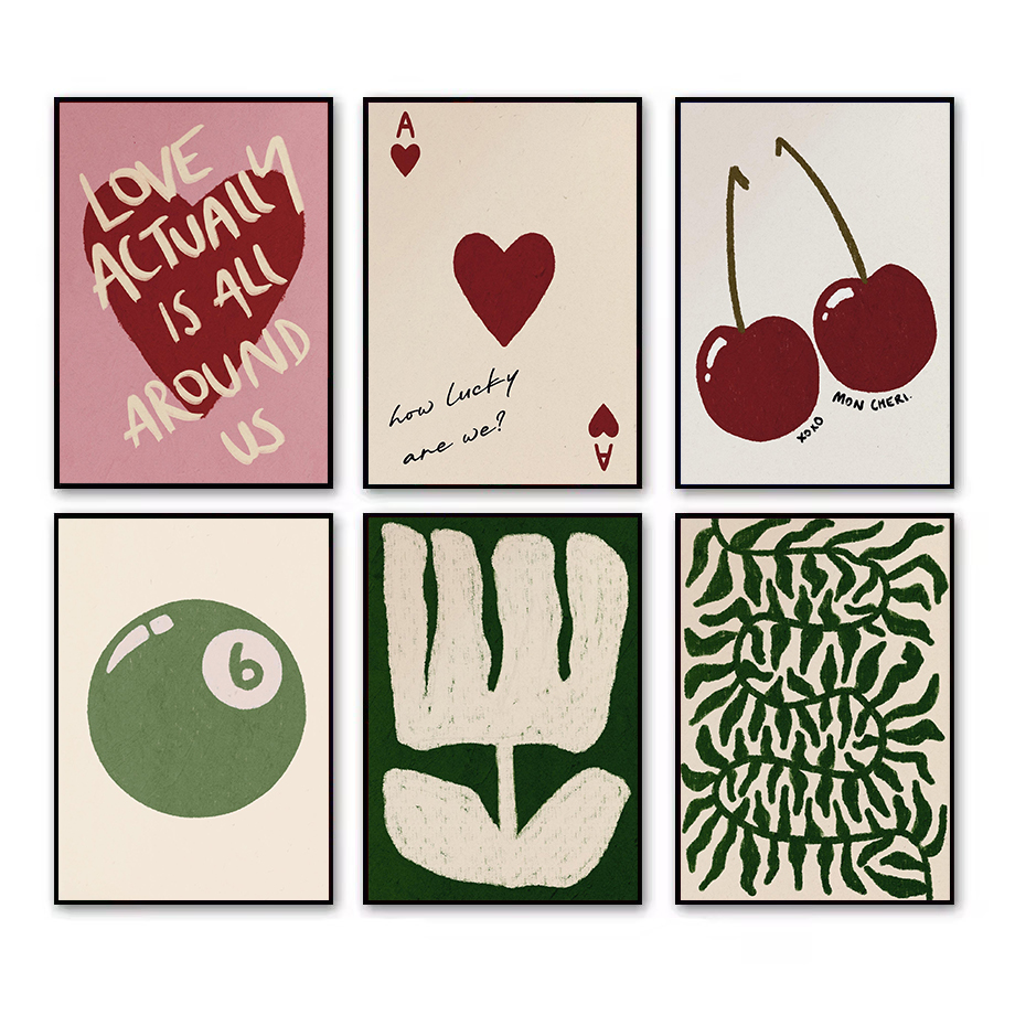 Resin Art Quote - Retro Feeling Lucky Poster Cherry Positive