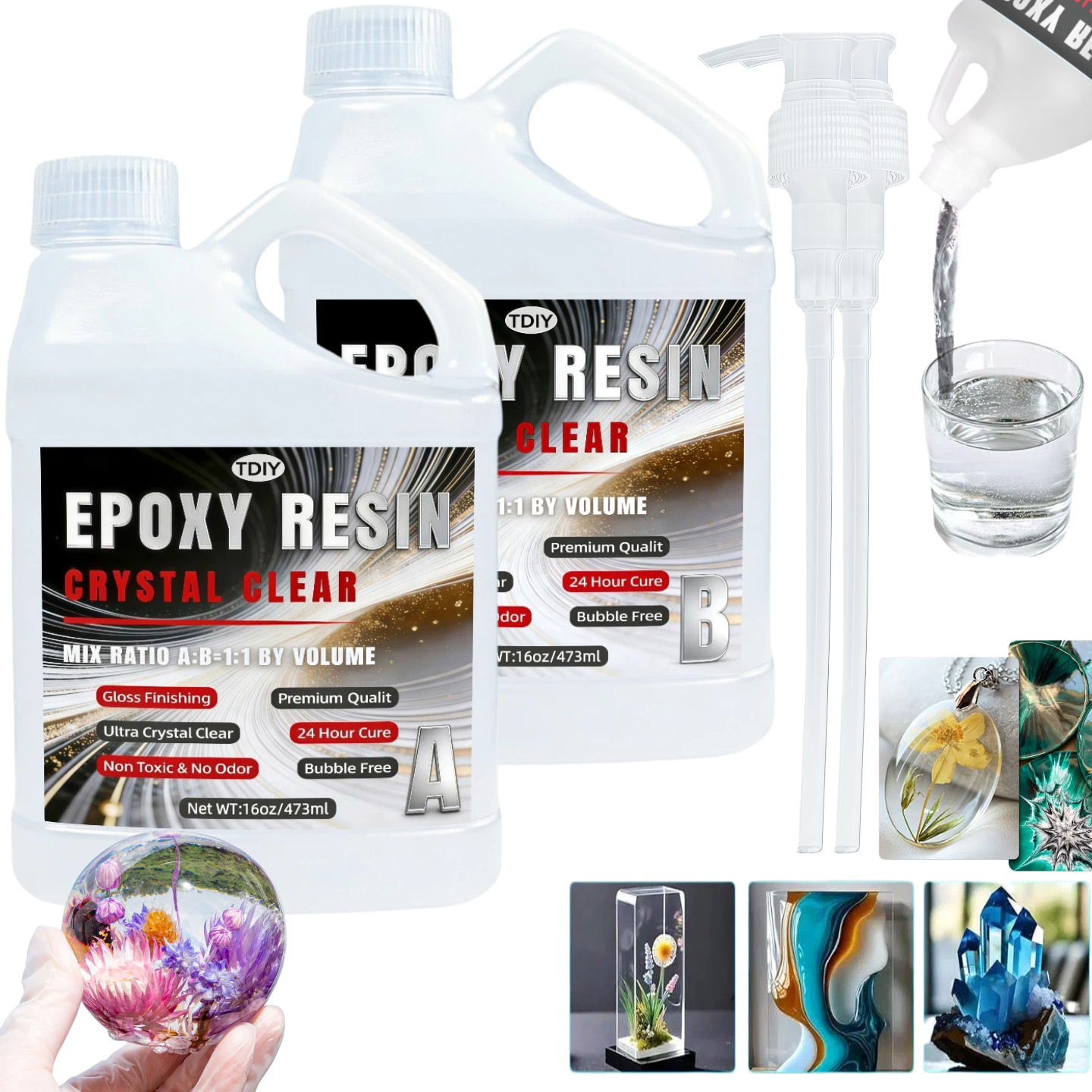 Resin Art Workshop - 1:1 Crystal Clear Epoxy Resin Kit