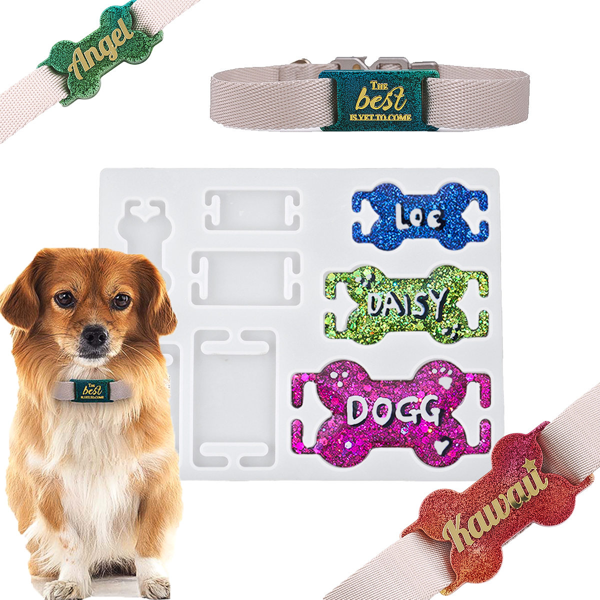 DIY Cat Dog ID Tag Silicone Mo - огляд і ціна Resin Art Kit With Molds