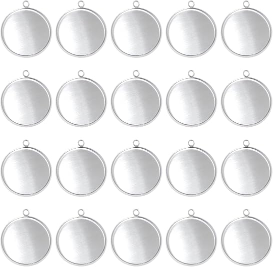 20 Pieces Stainless Steel Roun - огляд і ціна Bezels Pendant Resin