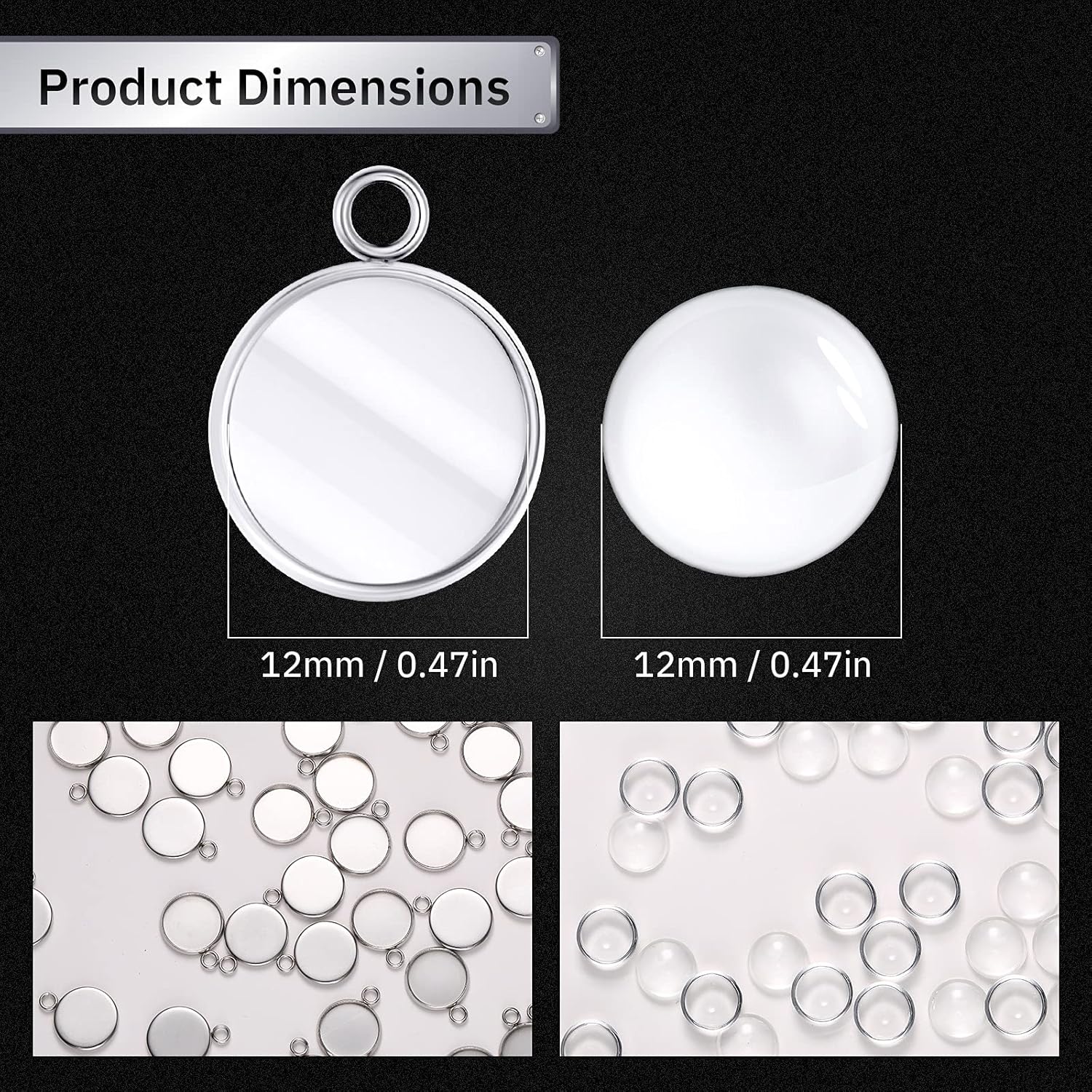 20 Pieces Stainless Steel Roun - огляд і ціна Bezels Pendant Resin