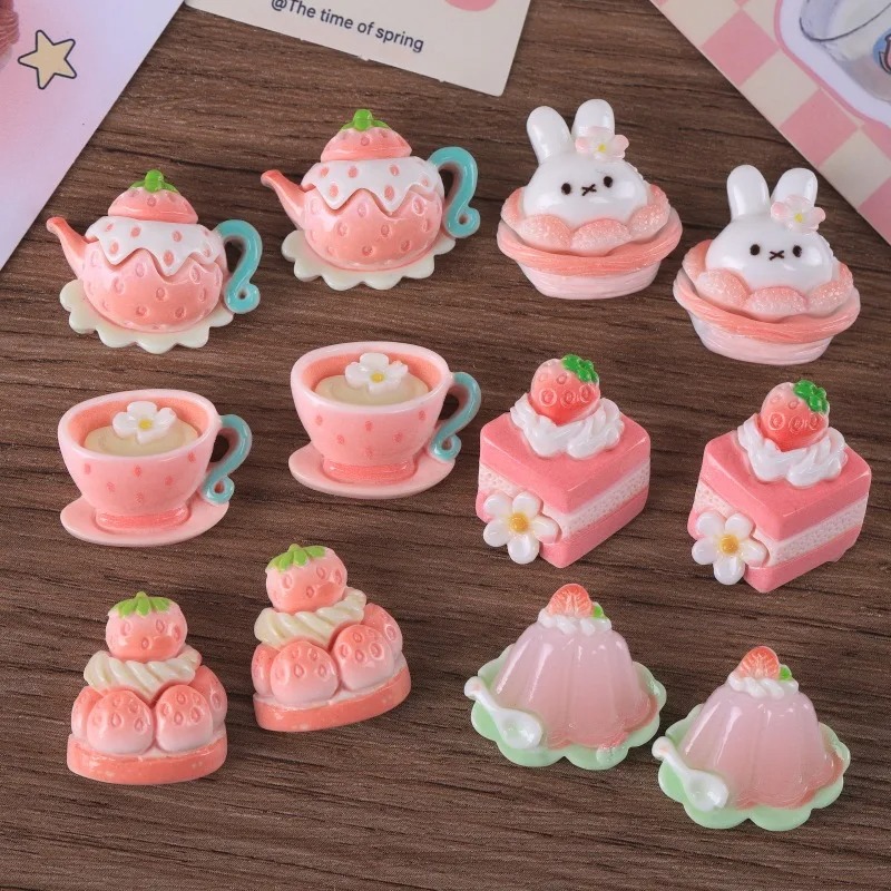 10pcs Cartoon sweet Pink serie - огляд і ціна Resin Art Jewelry Kit