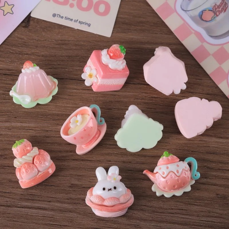 10pcs Cartoon sweet Pink serie - огляд і ціна Resin Art Jewelry Kit