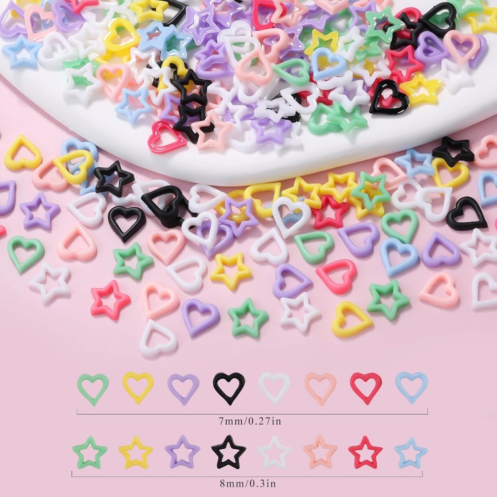 200PCS 3D Heart Star Resin Cha - огляд і ціна Resin Art Craft