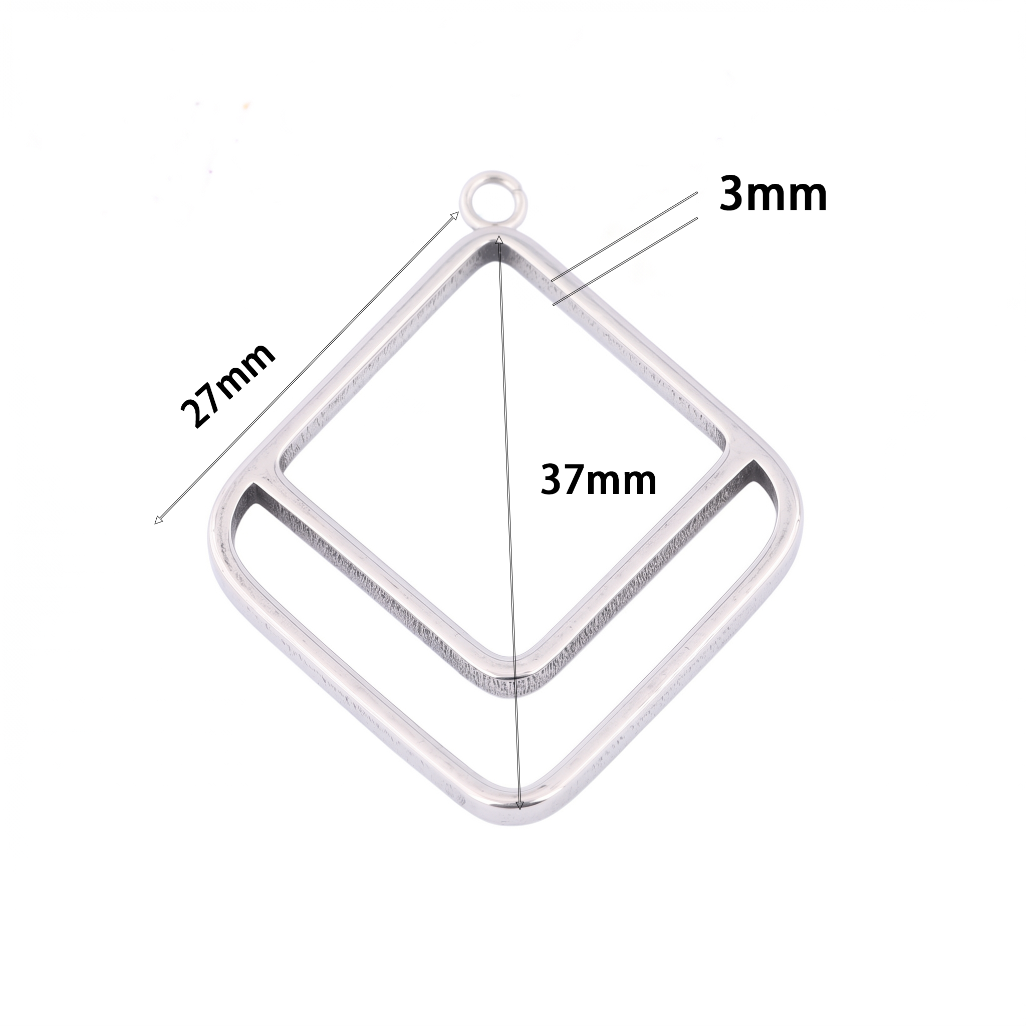 10pcs Square Triangle 3mm Thic - огляд і ціна Bezels Pendant Resin