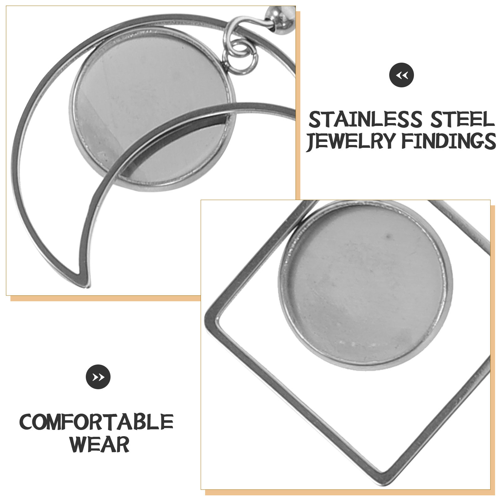 12Pcs Stainless Steel Earring  - огляд і ціна Bezels Pendant Resin