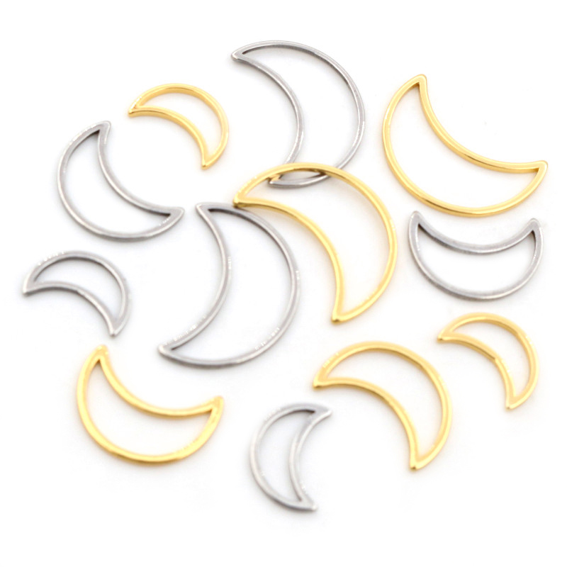 20pcs 3 Size Moon Charm Gold S - огляд і ціна Bezels Pendant Resin
