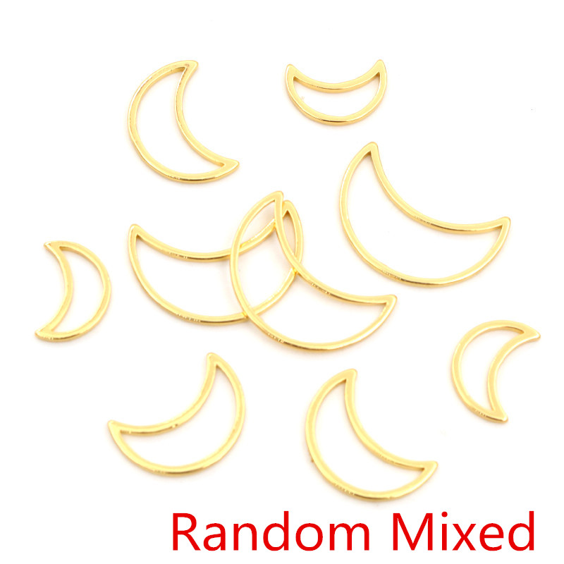 20pcs 3 Size Moon Charm Gold S - огляд і ціна Bezels Pendant Resin