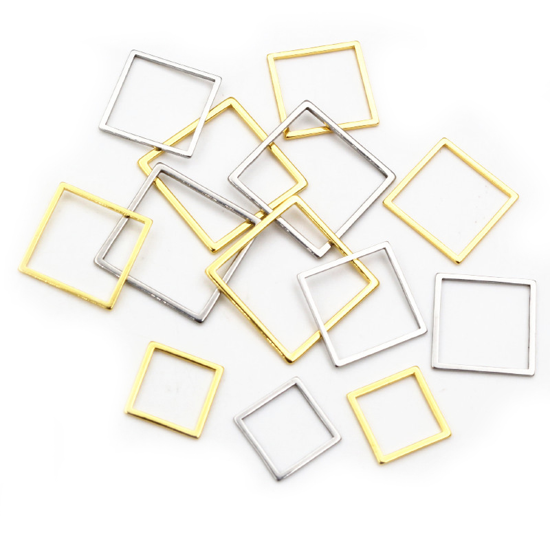 20pcs 3 Size Square Charm Gold - огляд і ціна Bezels Pendant Resin