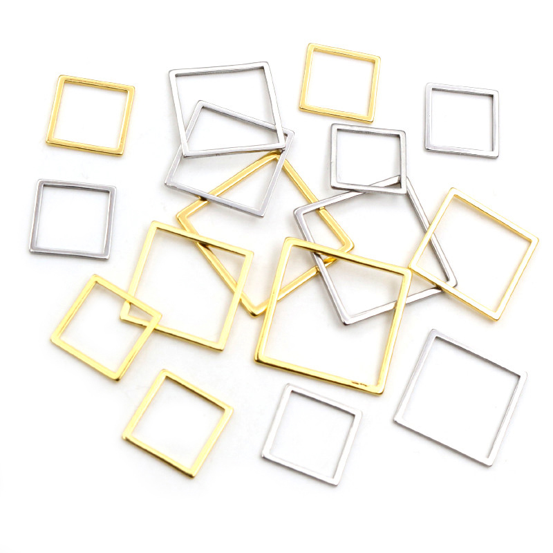 20pcs 3 Size Square Charm Gold - огляд і ціна Bezels Pendant Resin