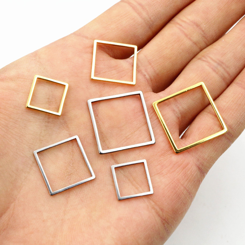 20pcs 3 Size Square Charm Gold - огляд і ціна Bezels Pendant Resin