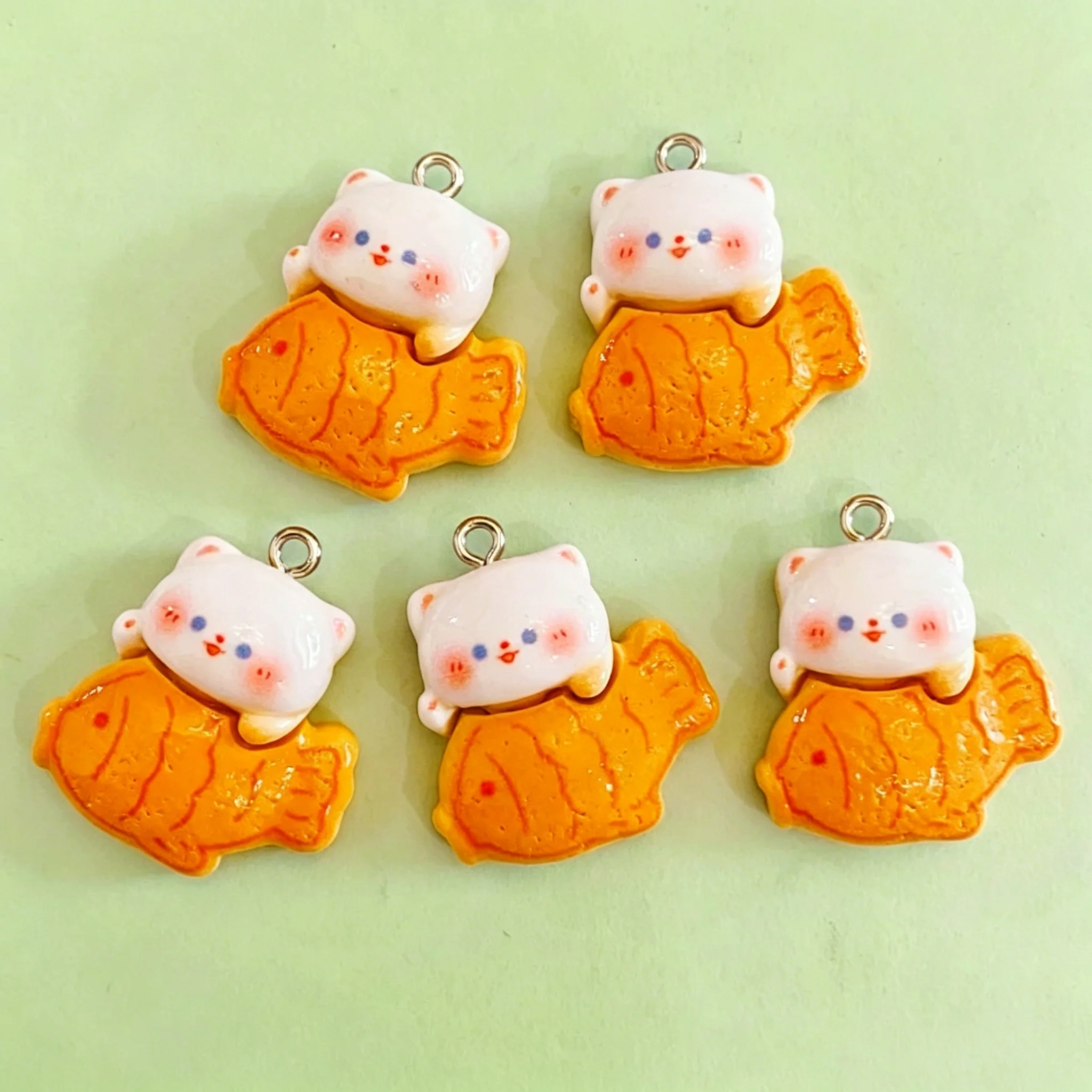 10pcs/lot Cute 3D Taiyaki Cat  - огляд і ціна Resin Art Craft