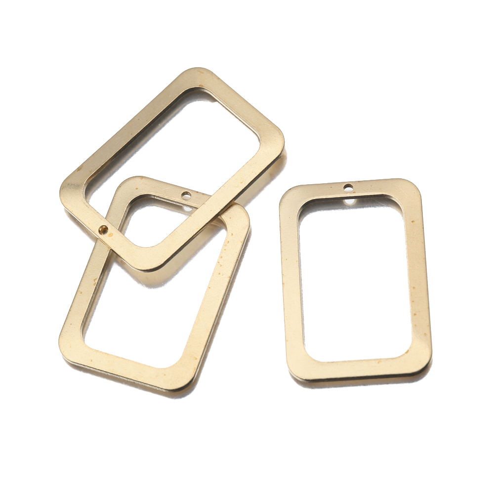 10Pcs Raw Brass Rectangle Holl - огляд і ціна Bezels Pendant Resin