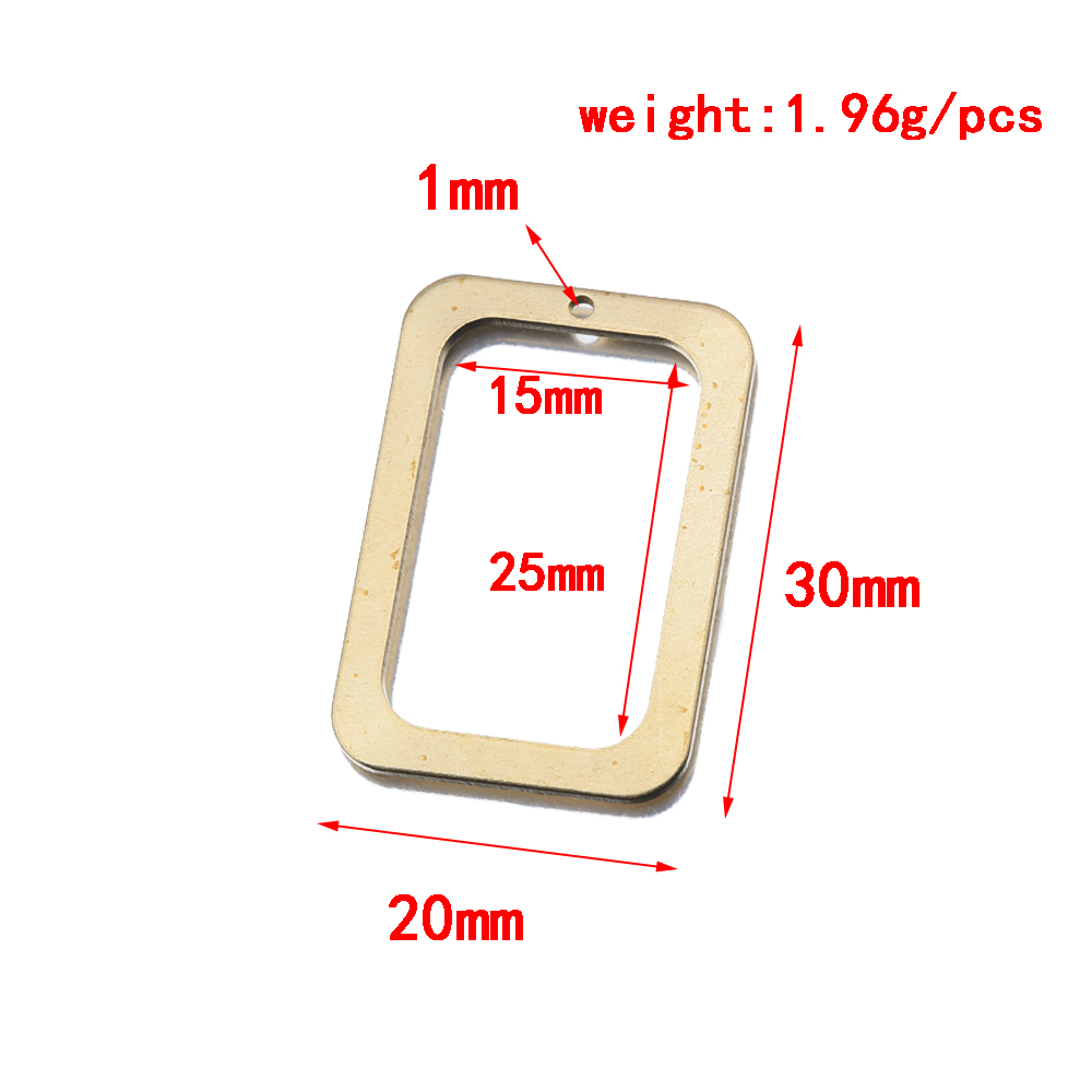 10Pcs Raw Brass Rectangle Holl - огляд і ціна Bezels Pendant Resin