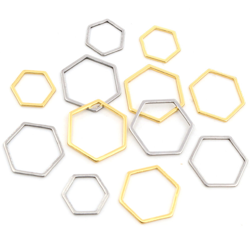 20pcs 3 Size Polygon Charm Gol - огляд і ціна Bezels Pendant Resin