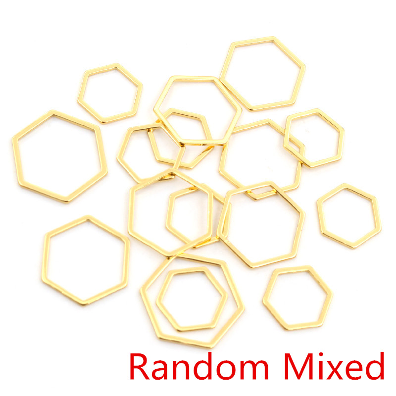 20pcs 3 Size Polygon Charm Gol - огляд і ціна Bezels Pendant Resin