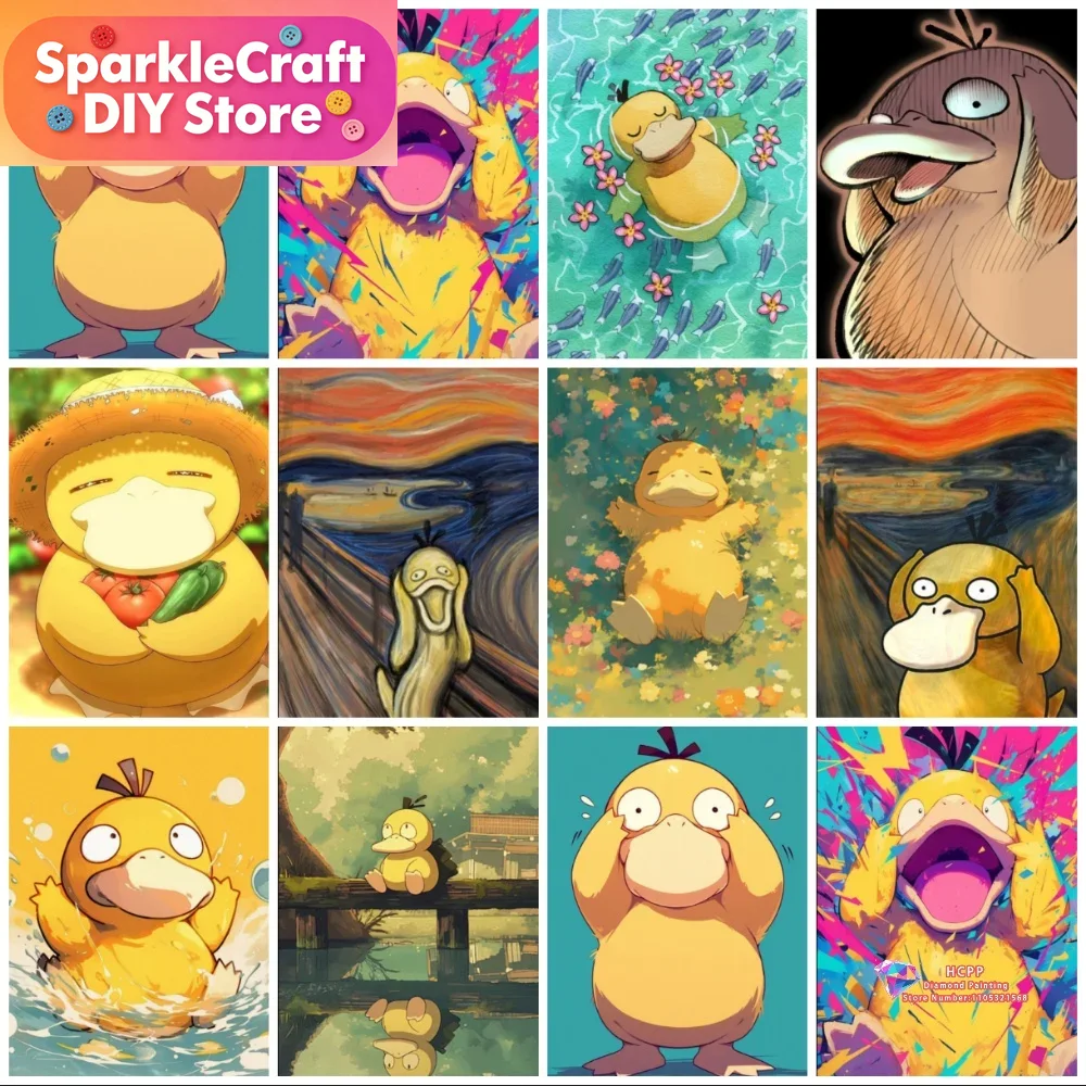 1pc frameless Psyduck Cartoon  - огляд і ціна Resin Art Wall