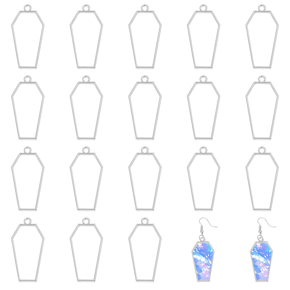 Alloy Open Bezel Blank Coffin  - огляд і ціна Bezels Pendant Resin