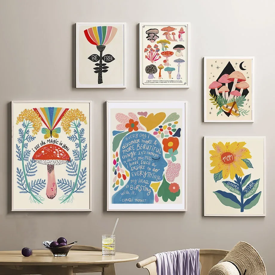 Boho Mushroom Butterfly Sunflo - огляд і ціна Resin Art Quote
