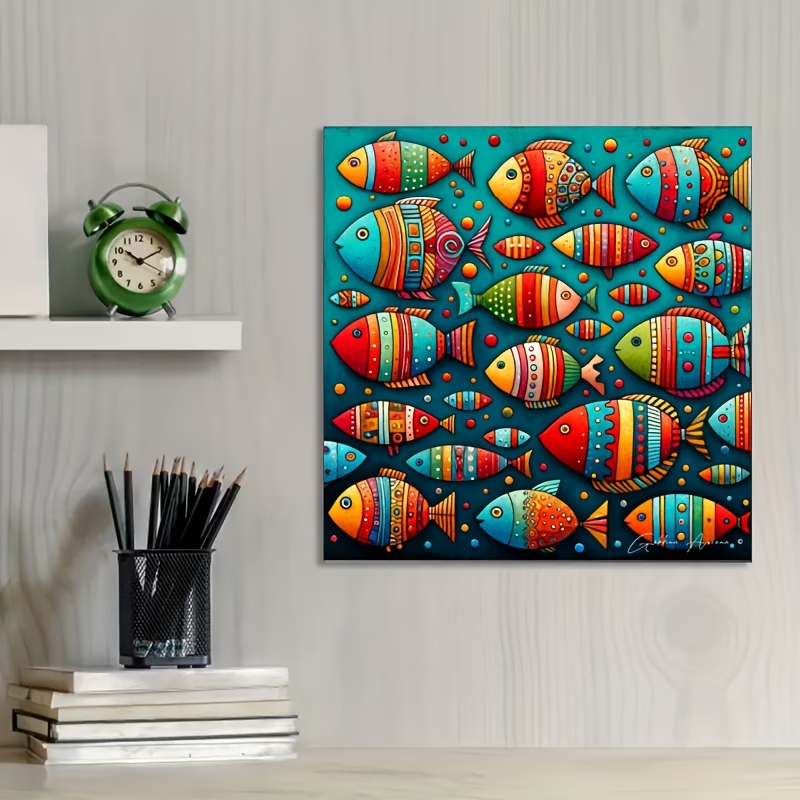 Colorful Whimsical Fish School - огляд і ціна Resin Art Wall