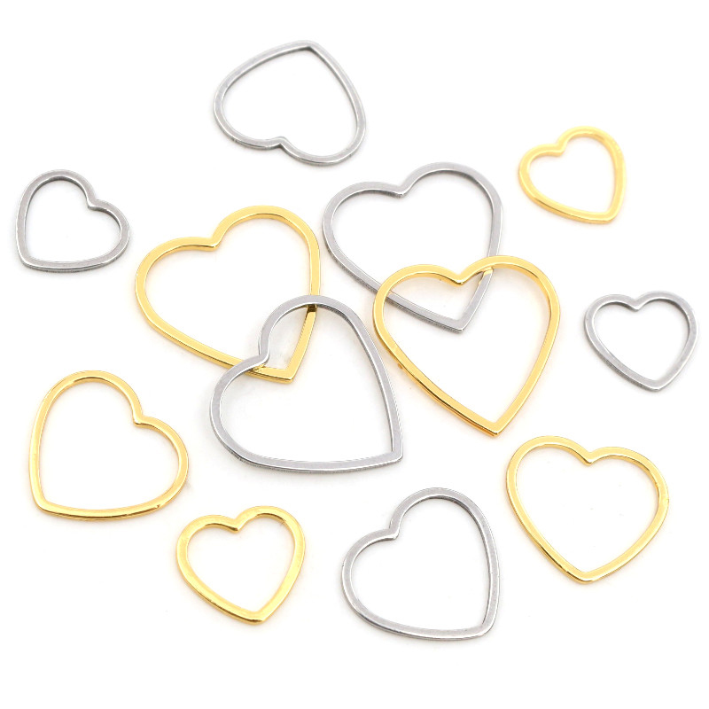 20pcs Heart Charm Gold Stainle - огляд і ціна Bezels Pendant Resin