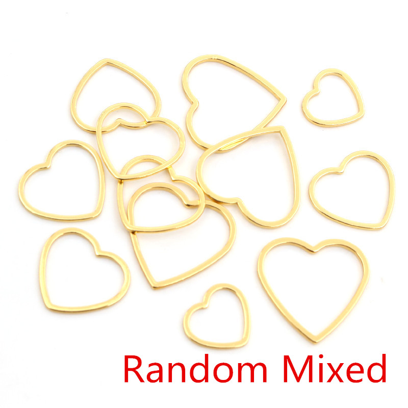 20pcs Heart Charm Gold Stainle - огляд і ціна Bezels Pendant Resin